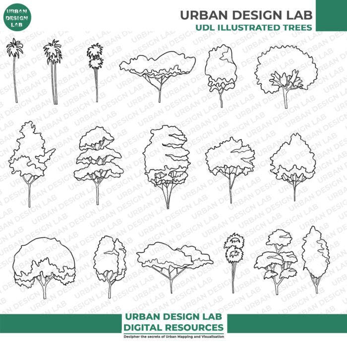 Illustarted Trees For Architecture Drawing