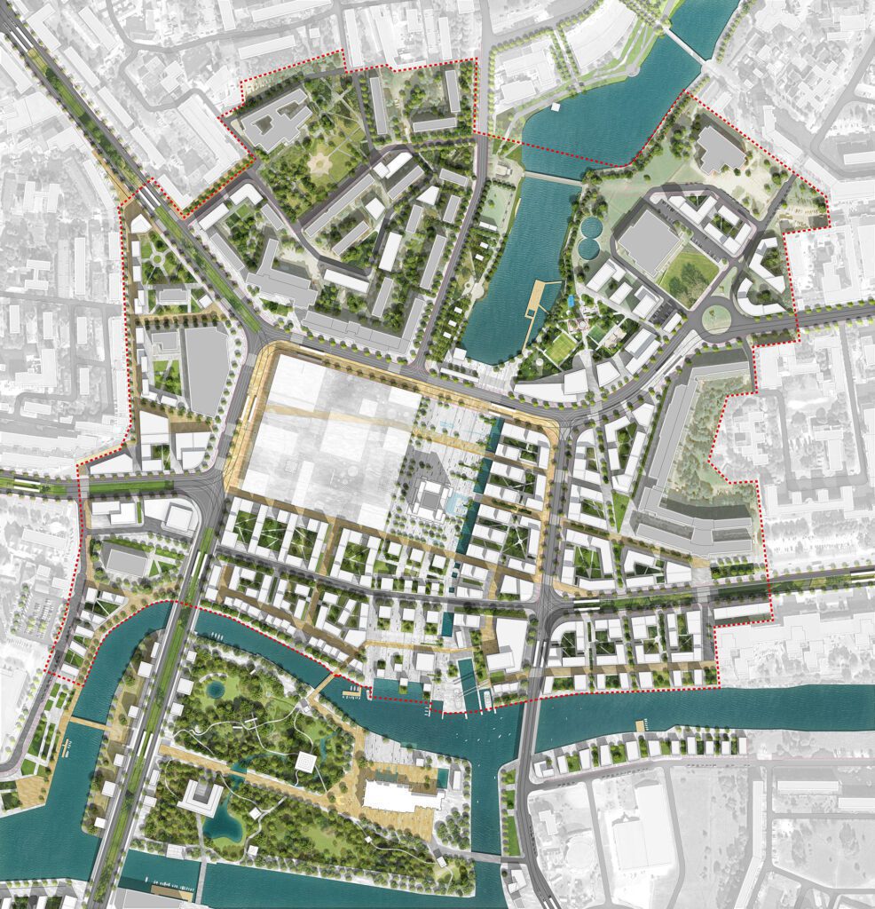 Urban design competition, masterplan, interventions, public space, pedestrian design