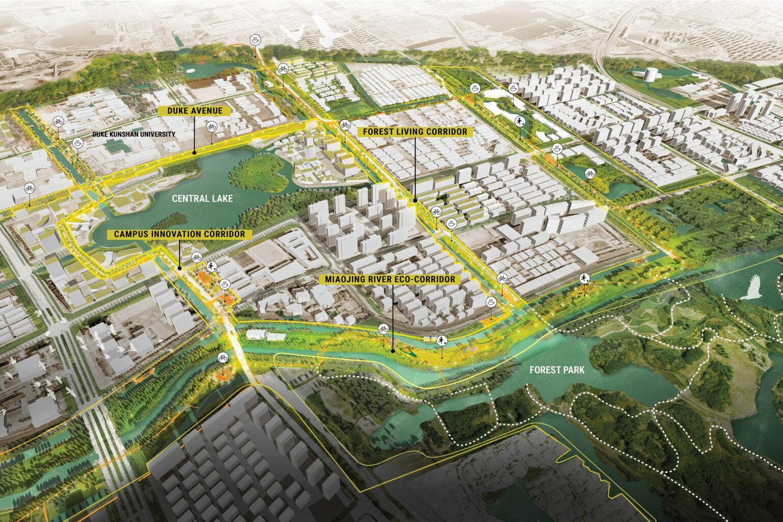 Urban design, Masterplan, community park, recreational space, blue-green infrastructure,