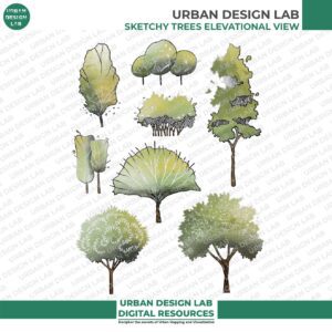 Illustrated Watercolor Trees PSD - Image 3