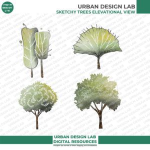 Illustrated Watercolor Trees PSD - Image 5