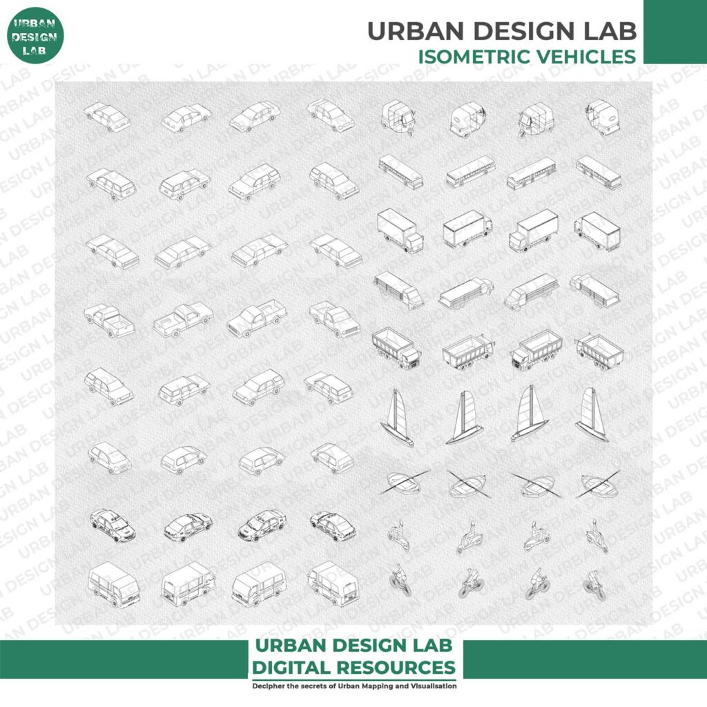 Set of 65 Isometric Vehicles