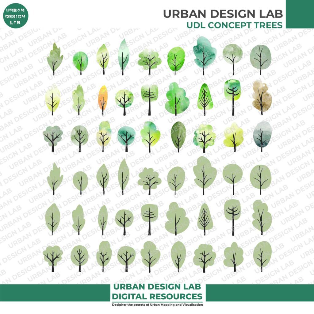 Set Of 54 Concept Trees In Elevation