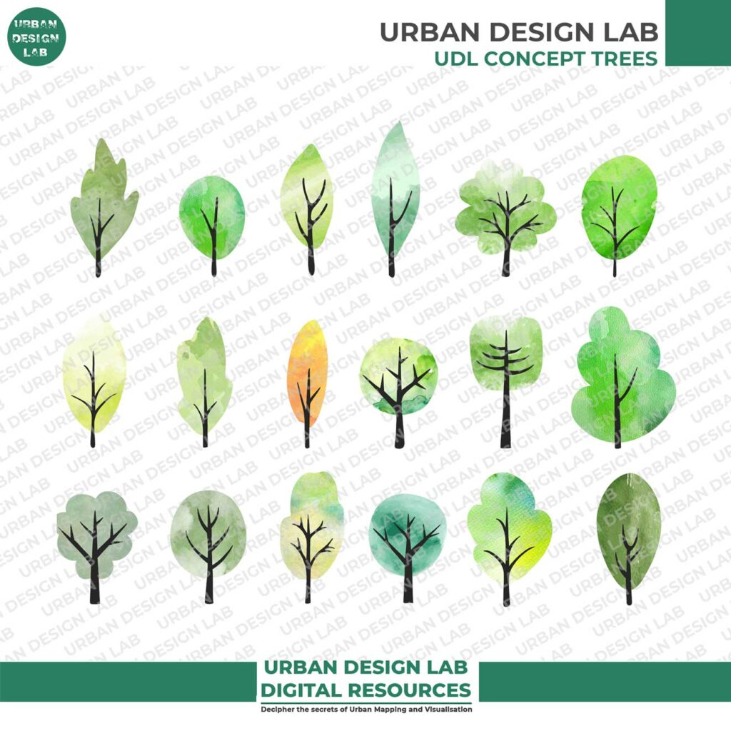 Set of 54 Concept Trees in Elevation