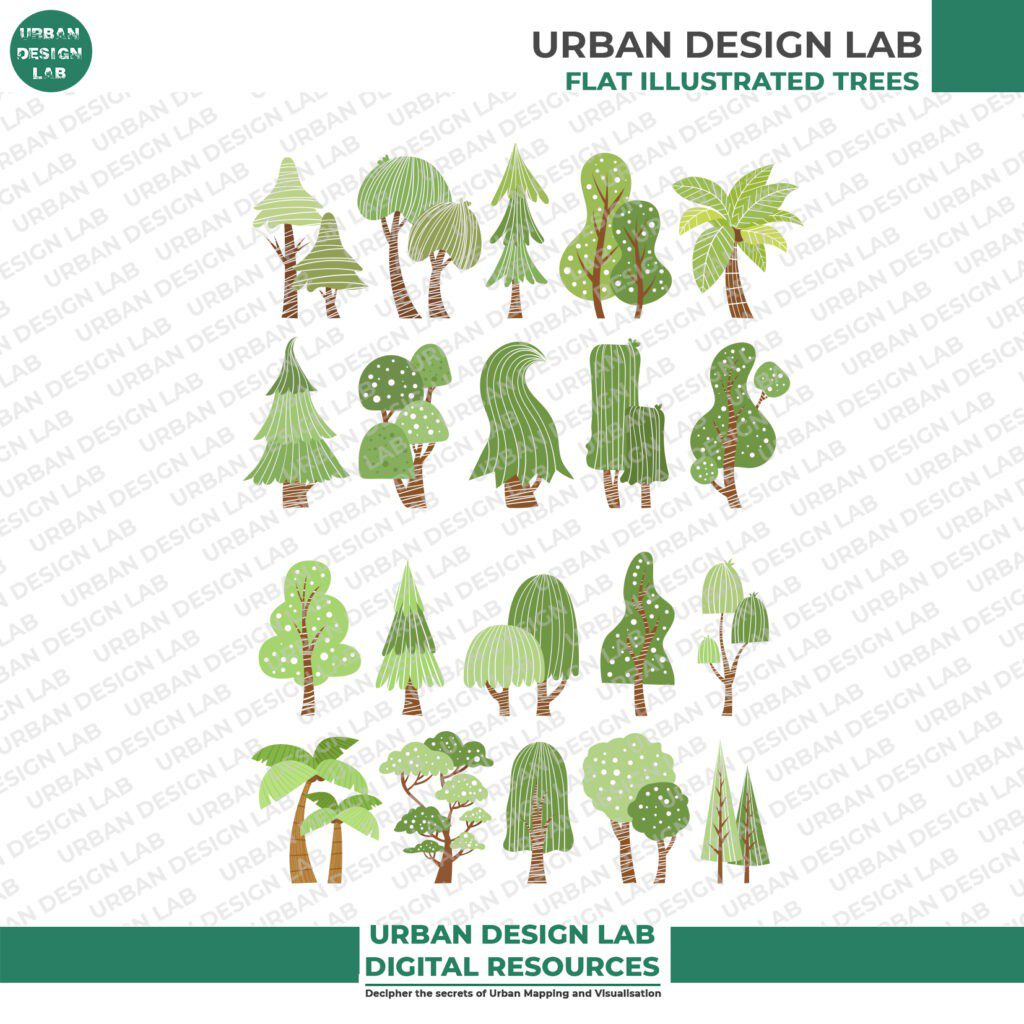 Flat Illustrated Trees