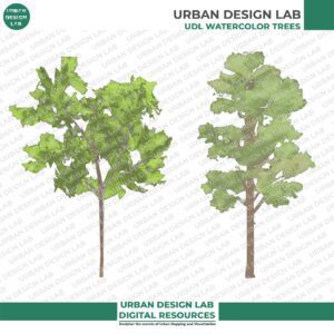 Watercolor PNG Trees