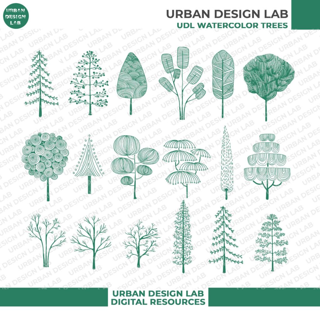 Free 18 High-Quality PNG Tree Outlines for Architecture Illustration