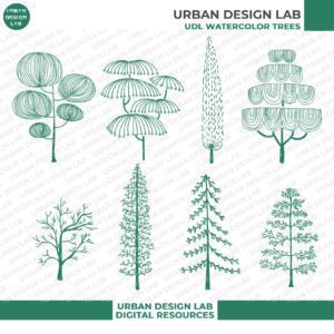 Free 18 High-Quality PNG Tree Outlines for Architecture Illustration - Image 3