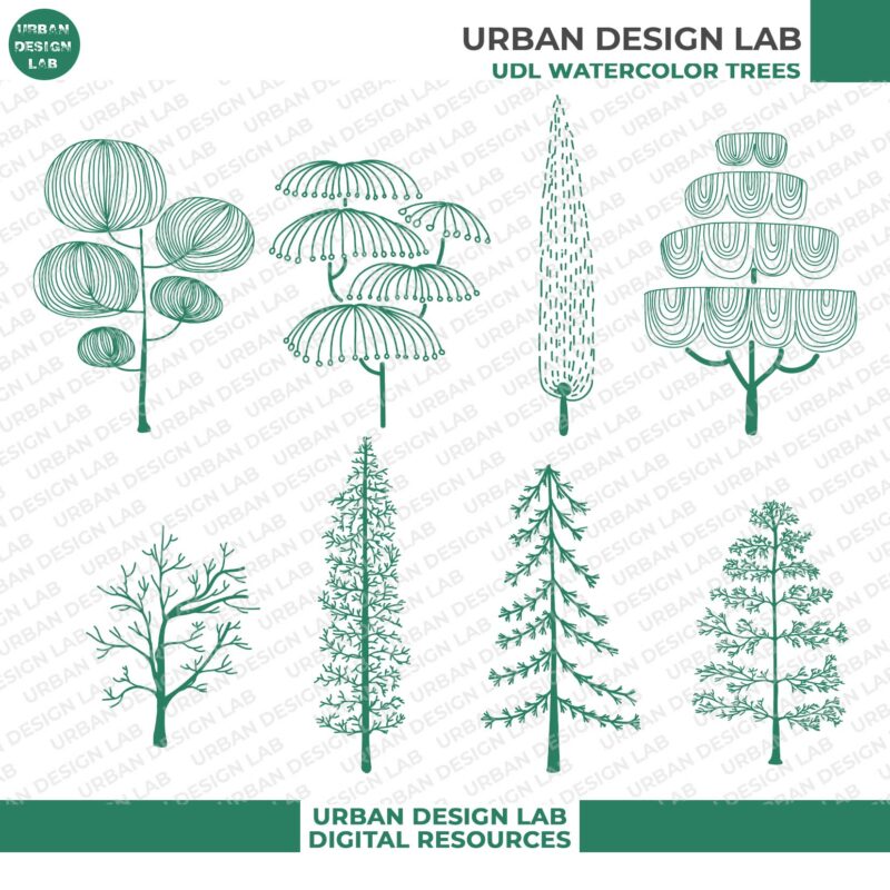 Free 18 High-Quality PNG Tree Outlines for Architecture Illustration 2