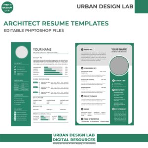 Architect Resume Templates | Editable Photoshop Files