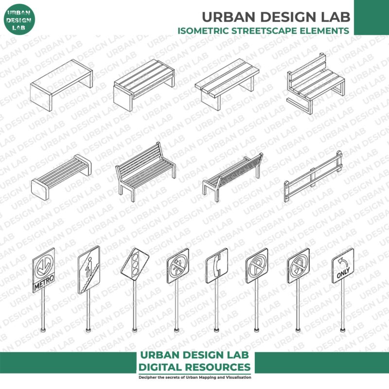 Free Isometric Streetscape Elements for Architecture Diagrams 3