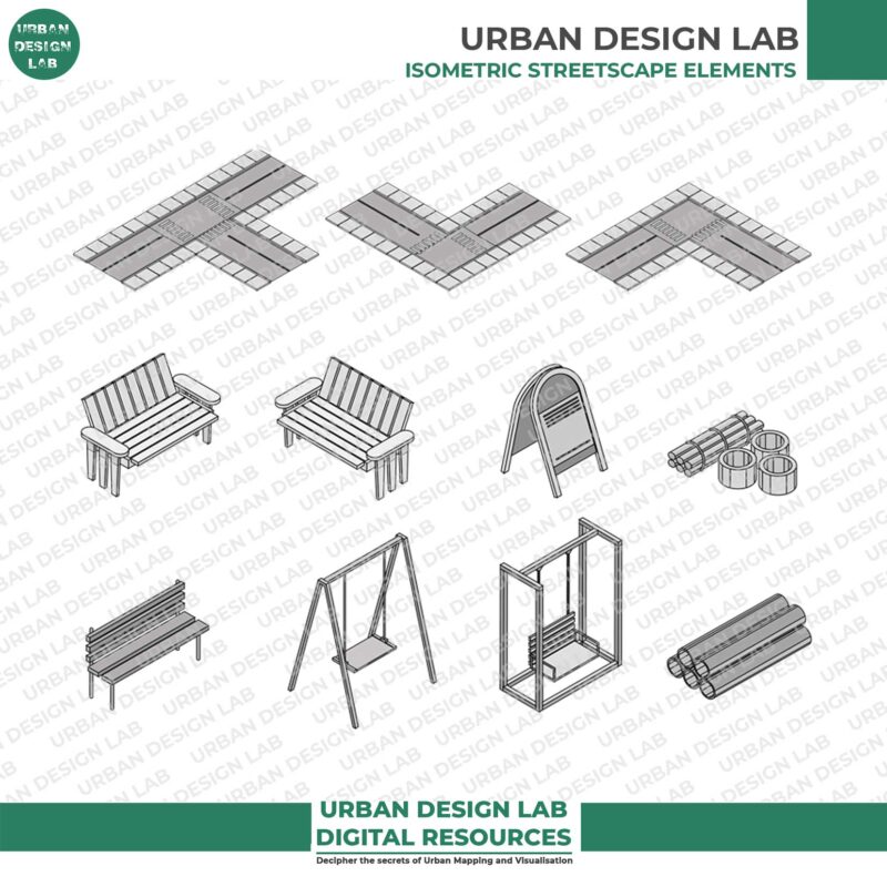 Free Isometric Streetscape Elements for Architecture Diagrams 4