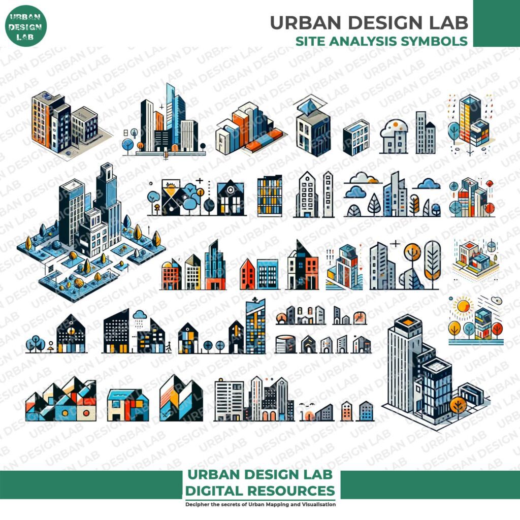 Architecture Site Analysis Symbols -Buildings