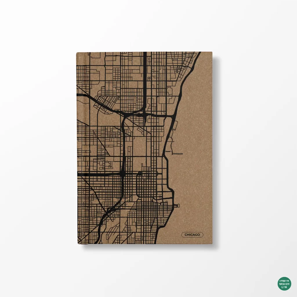 A5 Diary Hardcover – Chicago Map