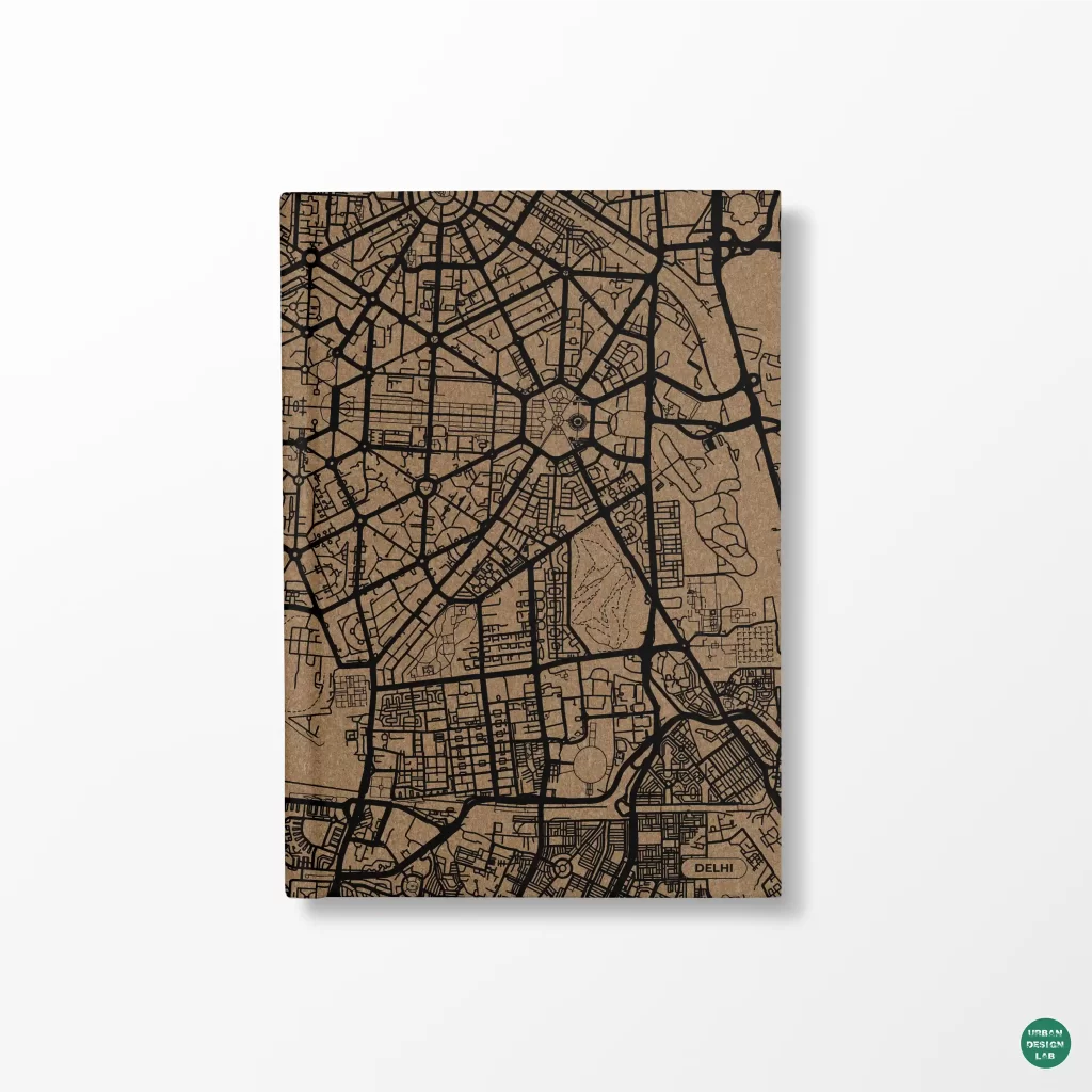 A5 Diary Hardcover – Delhi Map