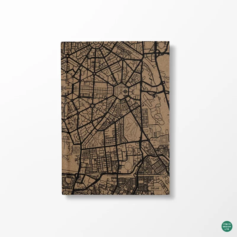 A5 Diary Hardcover - Delhi Map