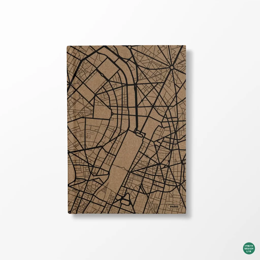 A5 Diary Hardcover – Paris Map