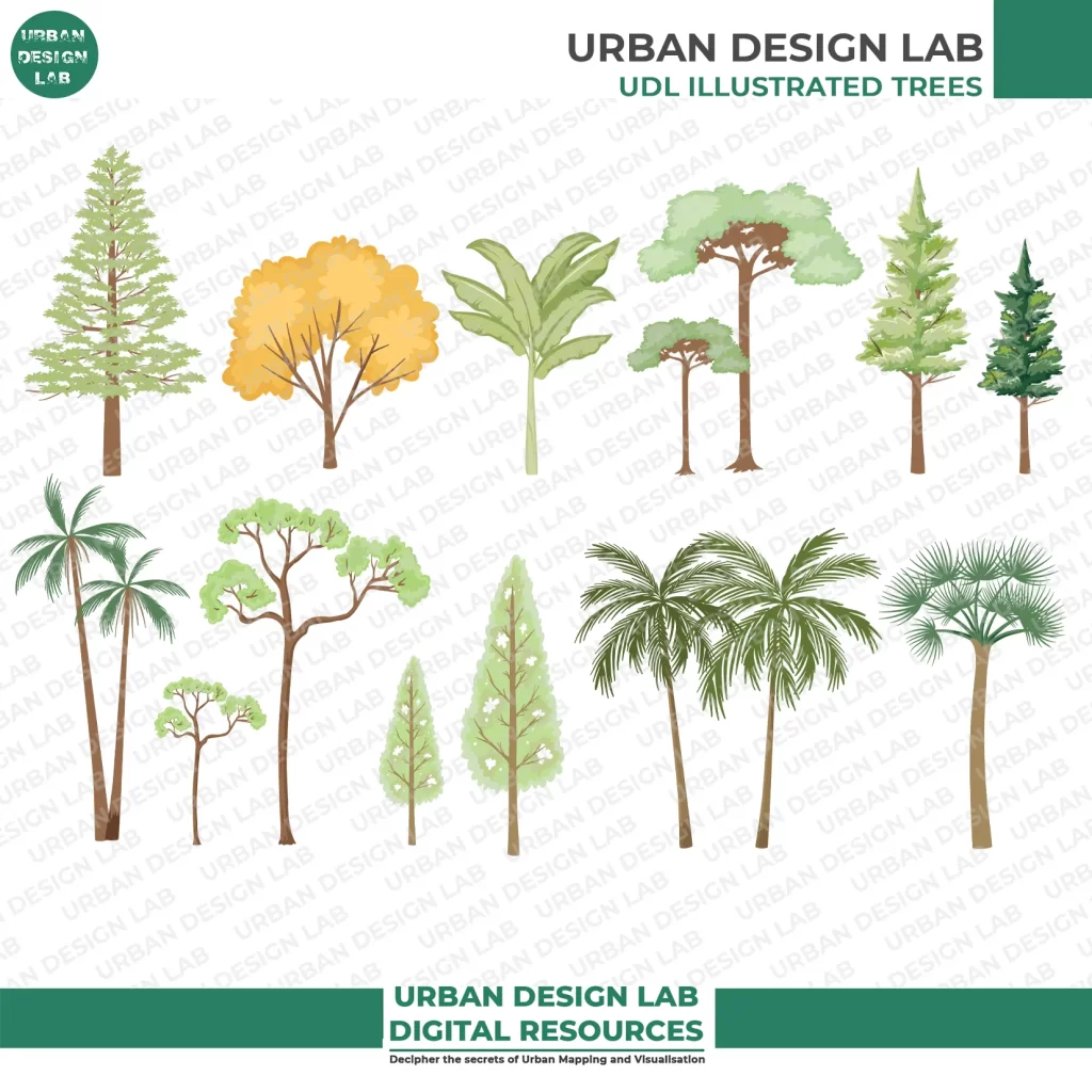 Free Vector Tree Illustrations for Architecture Drawings