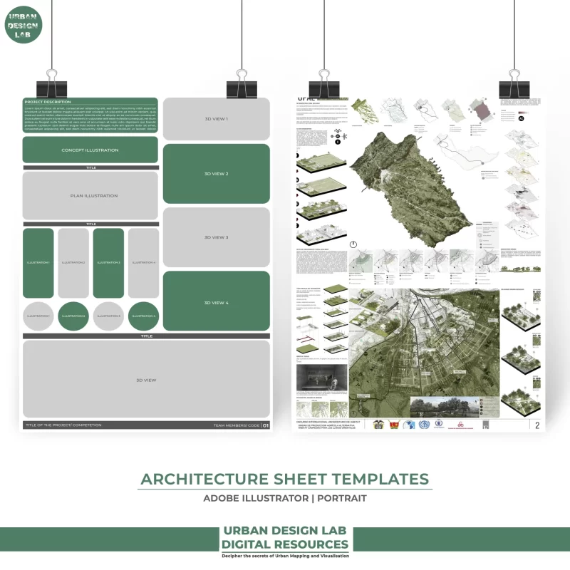 Architectural Presentation Templates for Illustrator | A1 Portrait 4