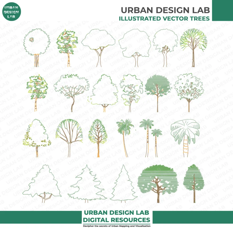 80 Scalable Tree Elevations for Architecture Design (AI & PSD) 2