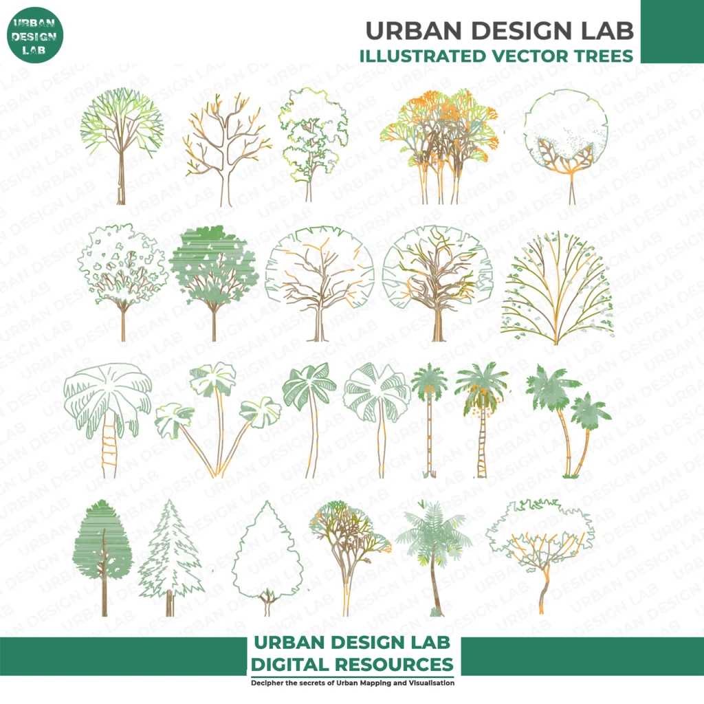 80 Scalable Tree Elevations for Architecture Design (AI & PSD)