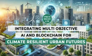 Integrating Multi Objective AI and Blockchain for Climate Resilient Urban Futures