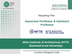 Urban Design Lab 98 Faculty Openings at Nitte Institute of Architecture