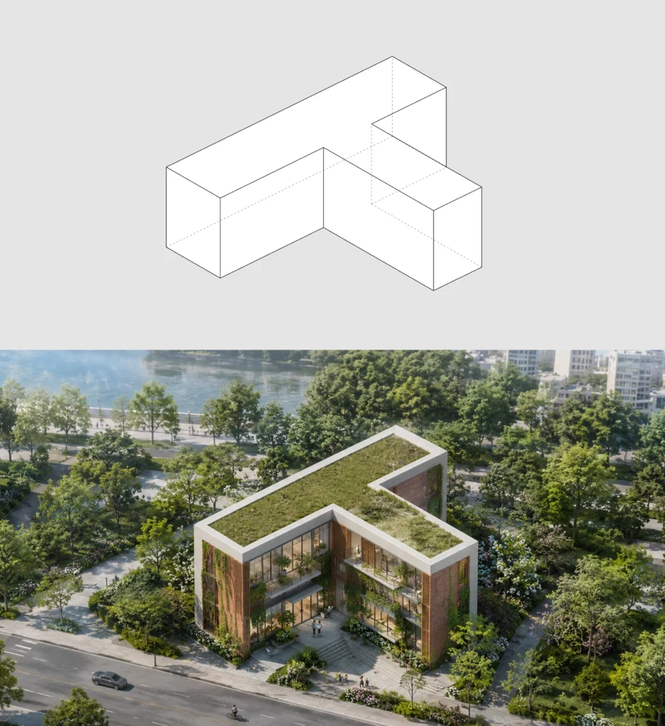 Prompt-Based Rendering: Converting Raw SketchUp Massing into Realistic Architectural Visuals 4