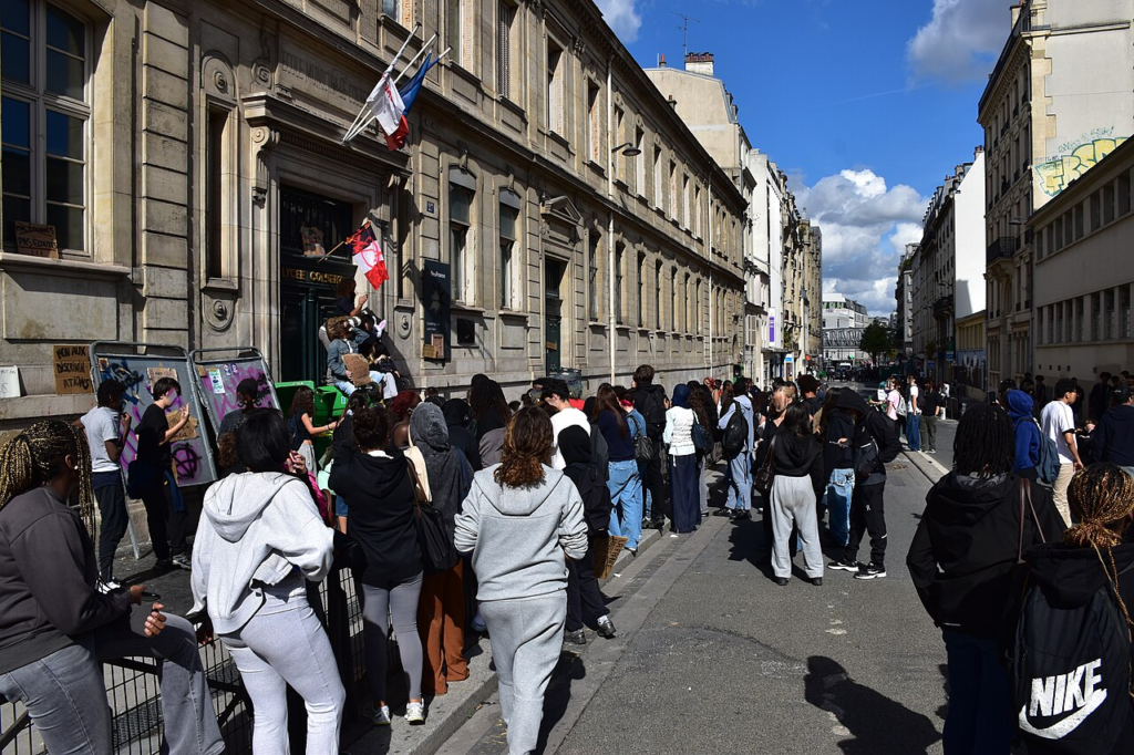 Why the Paris Protests Matter Beyond France: Education, Affordability and Trust 2 Student blockade and school entrance at Lycée Colbert in Paris during the October 2026 education mobilisation