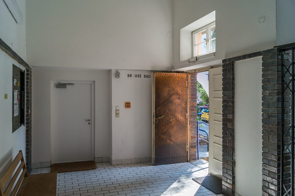 The communal laundry interior at Karl-Marx-Hof, Vienna