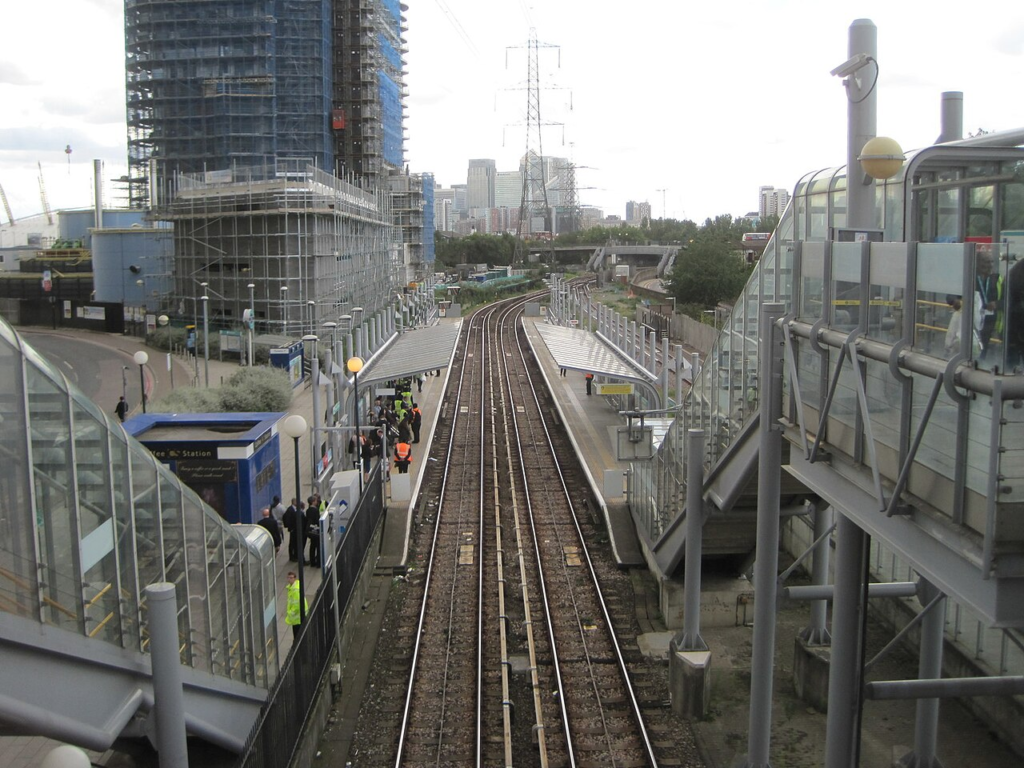 London Plans 1,500 Homes and a New Waterfront Park at Thameside West 2 Royal Victoria DLR station, illustrating the light-rail infrastructure that already structures movement through the Royal Docks