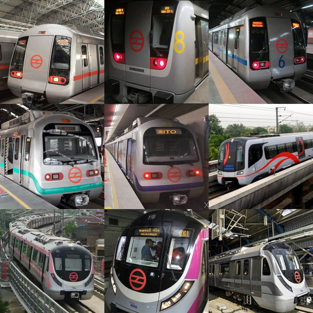 Delhi Metro trains in operation, representing the scale of public transport that housing policy must use strategically