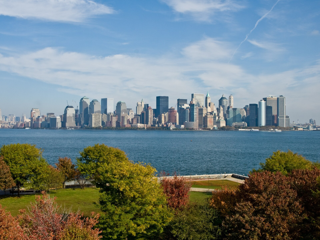 Manhattan’s dense residential and commercial skyline, showing why the distribution of retrofit costs and benefits is an urban equity issue