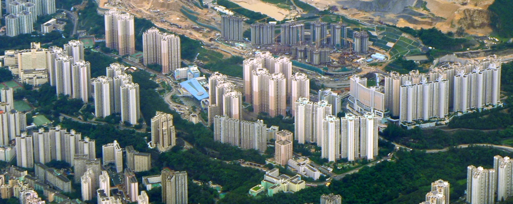 Public housing estates in Sau Mau Ping, Hong Kong, showing housing as a metropolitan-scale public infrastructure system
