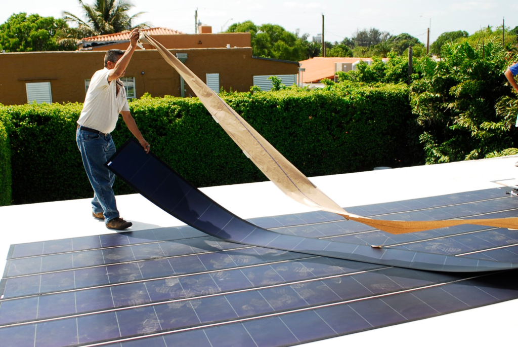 Rooftop photovoltaic installation, representing on-site generation as one component of a broader building-decarbonisation strategy