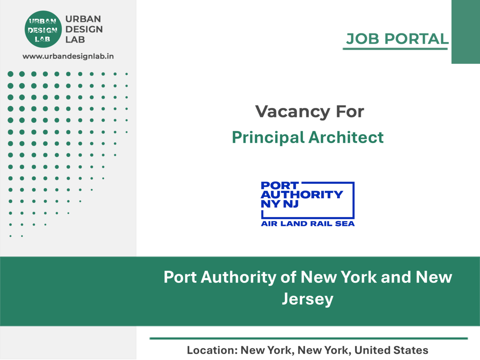 Port Authority Hiring Principal Architect in New York