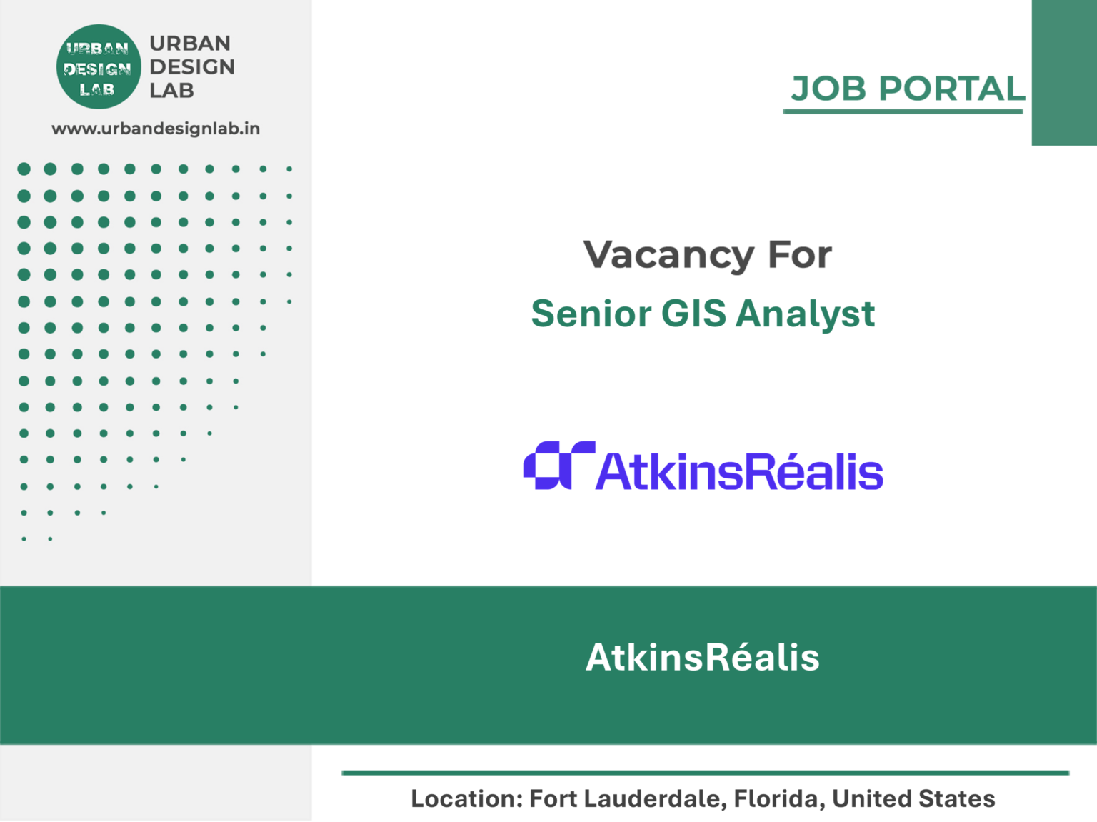 AtkinsRéalis Hiring Senior GIS Analyst in Fort Lauderdale