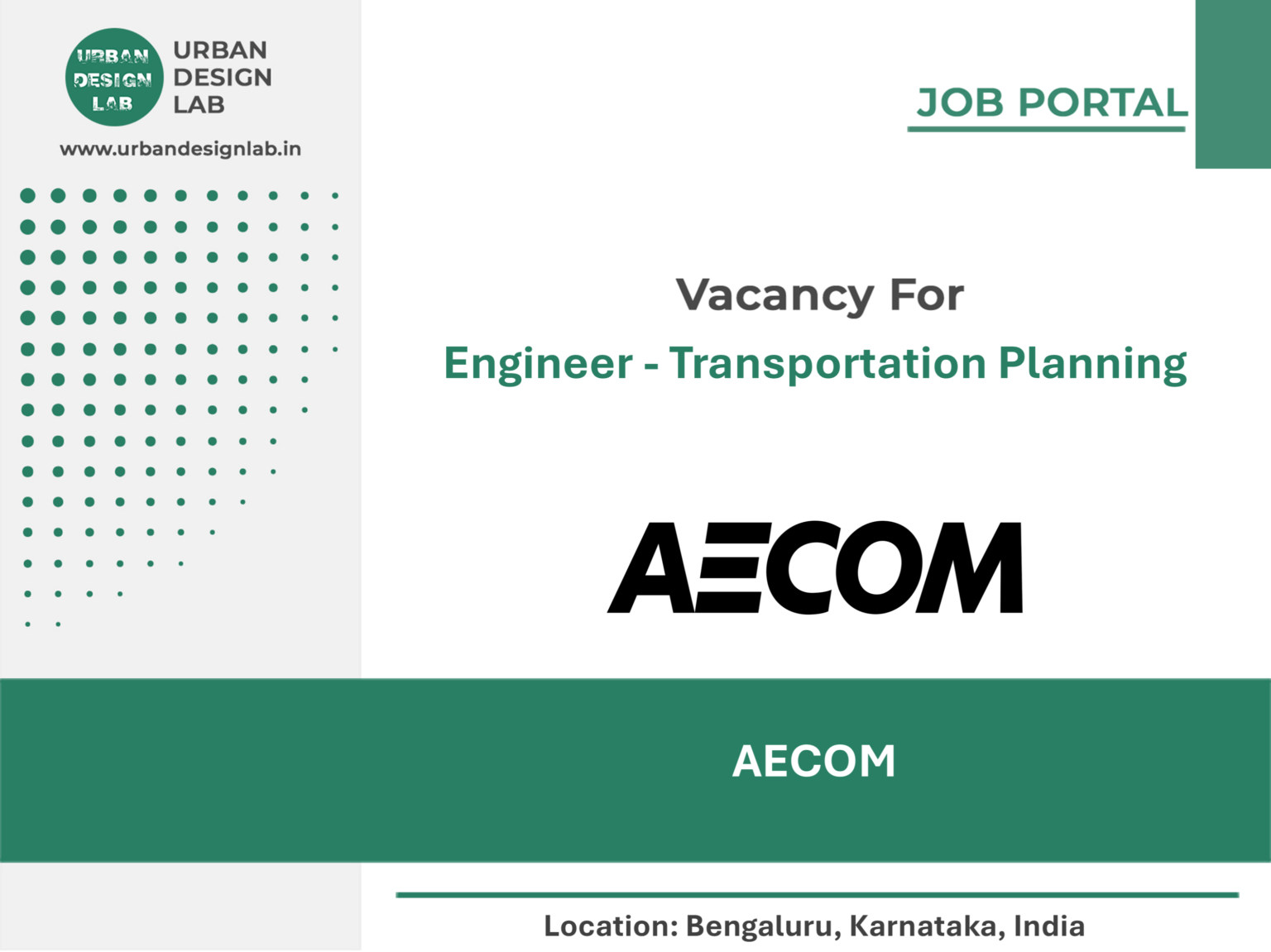AECOM Hiring Engineer Transportation Planning in Bengaluru