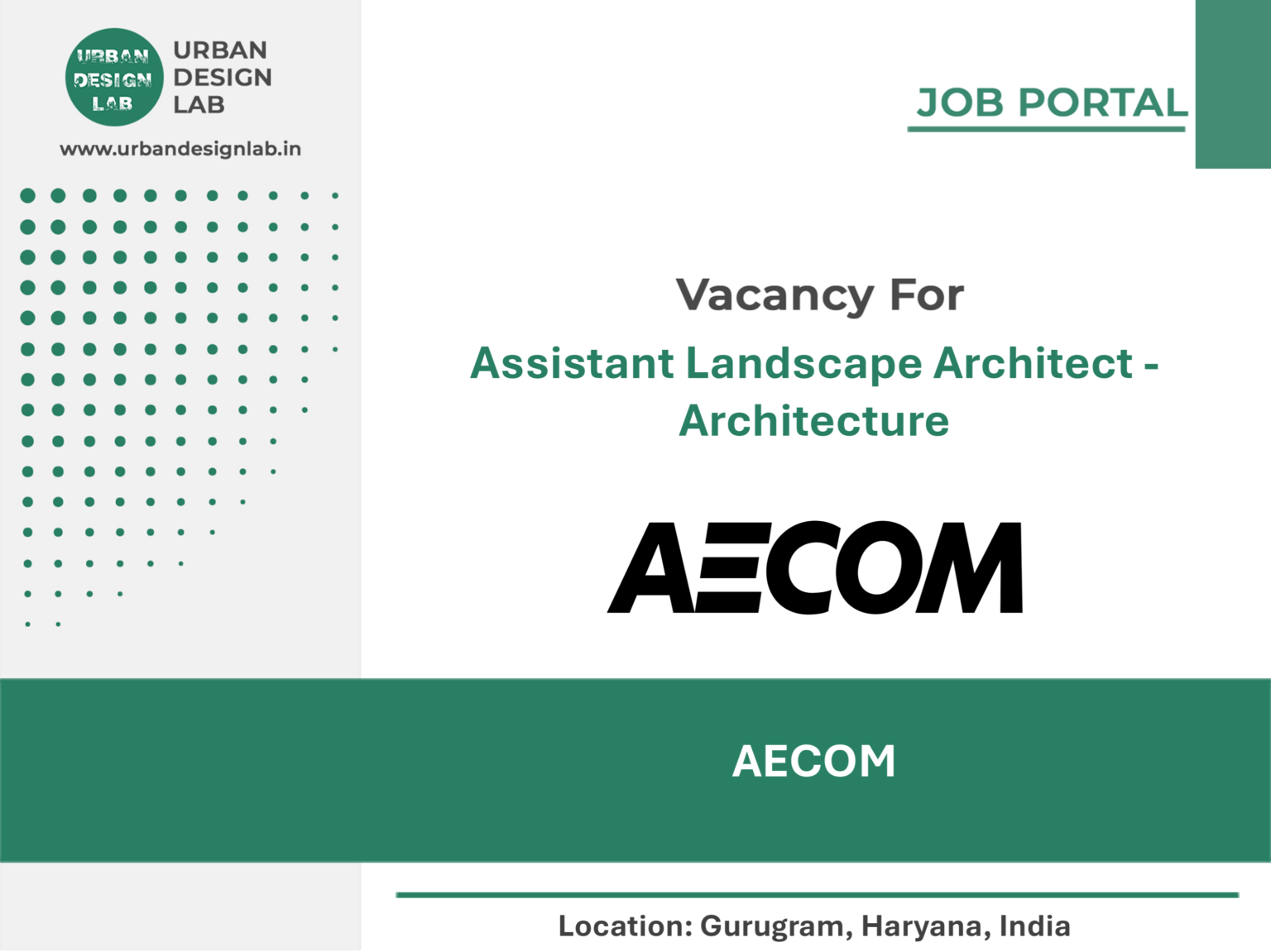 AECOM Hiring Assistant Landscape Architect in Gurugram