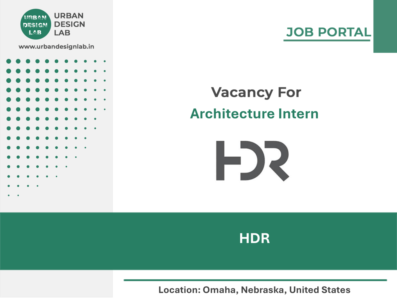HDR Hiring Architecture Intern in Omaha