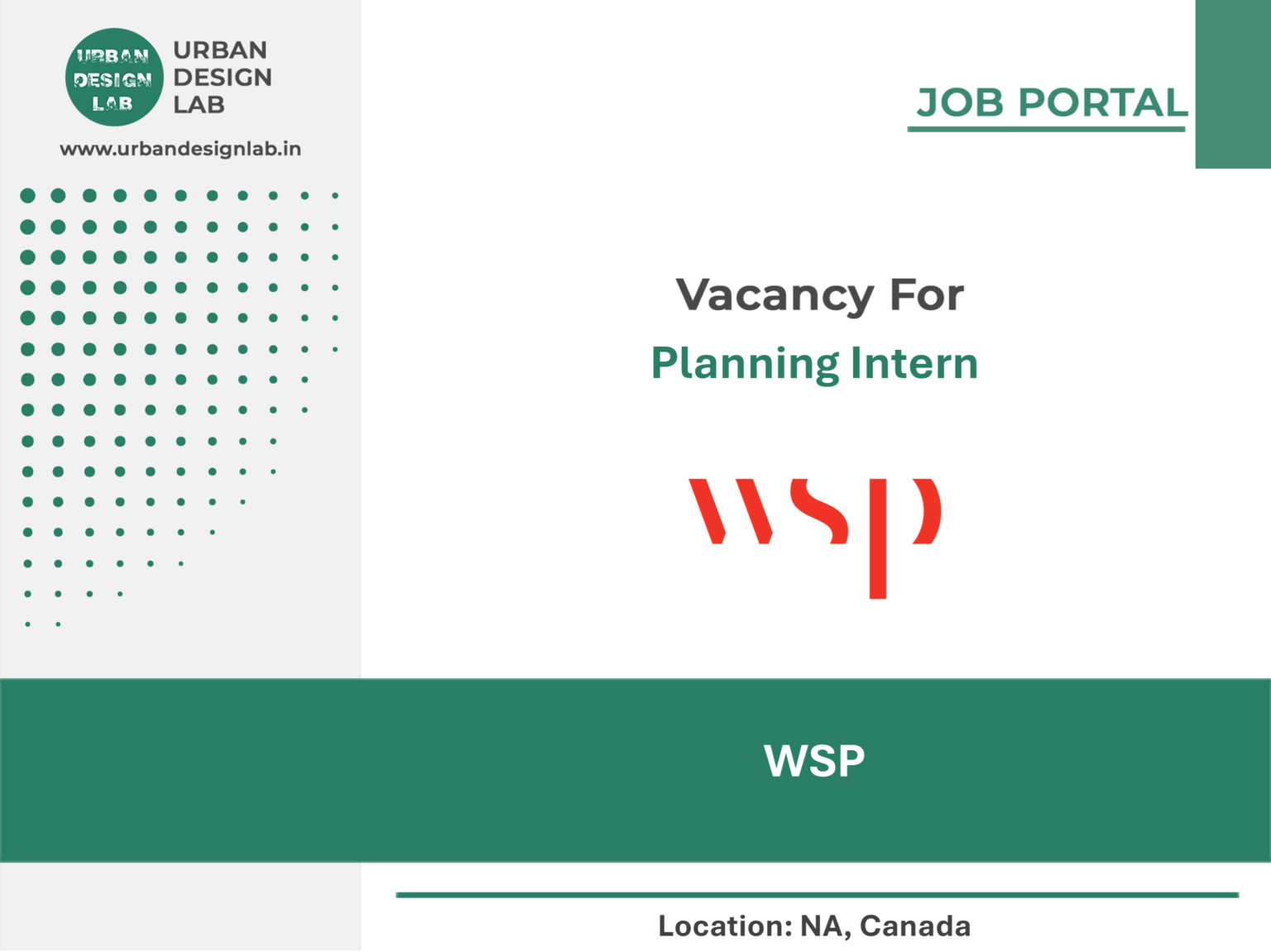 WSP Hiring Planning Intern in Canada
