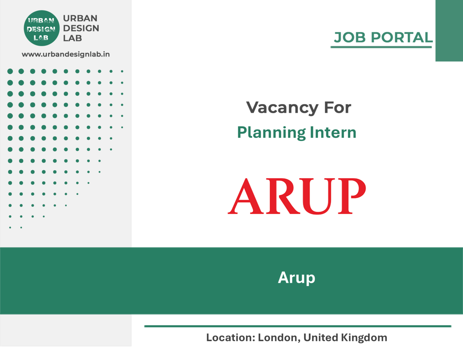 Arup Hiring Planning Intern in London