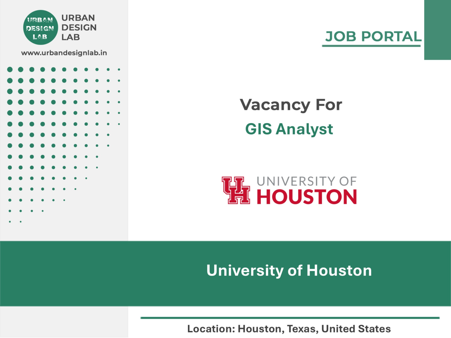 University of Houston Hiring GIS Analyst in Houston, Texas