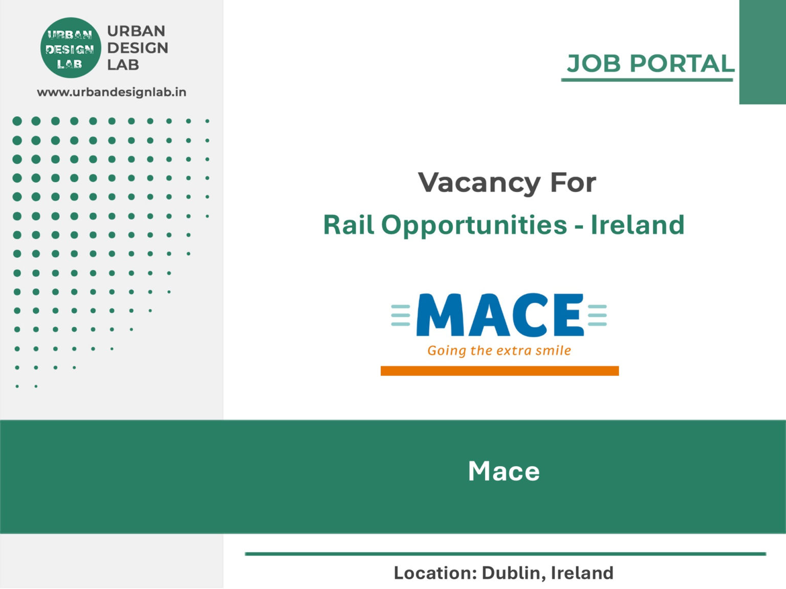 Mace Hiring Rail Opportunities - Ireland in Dublin