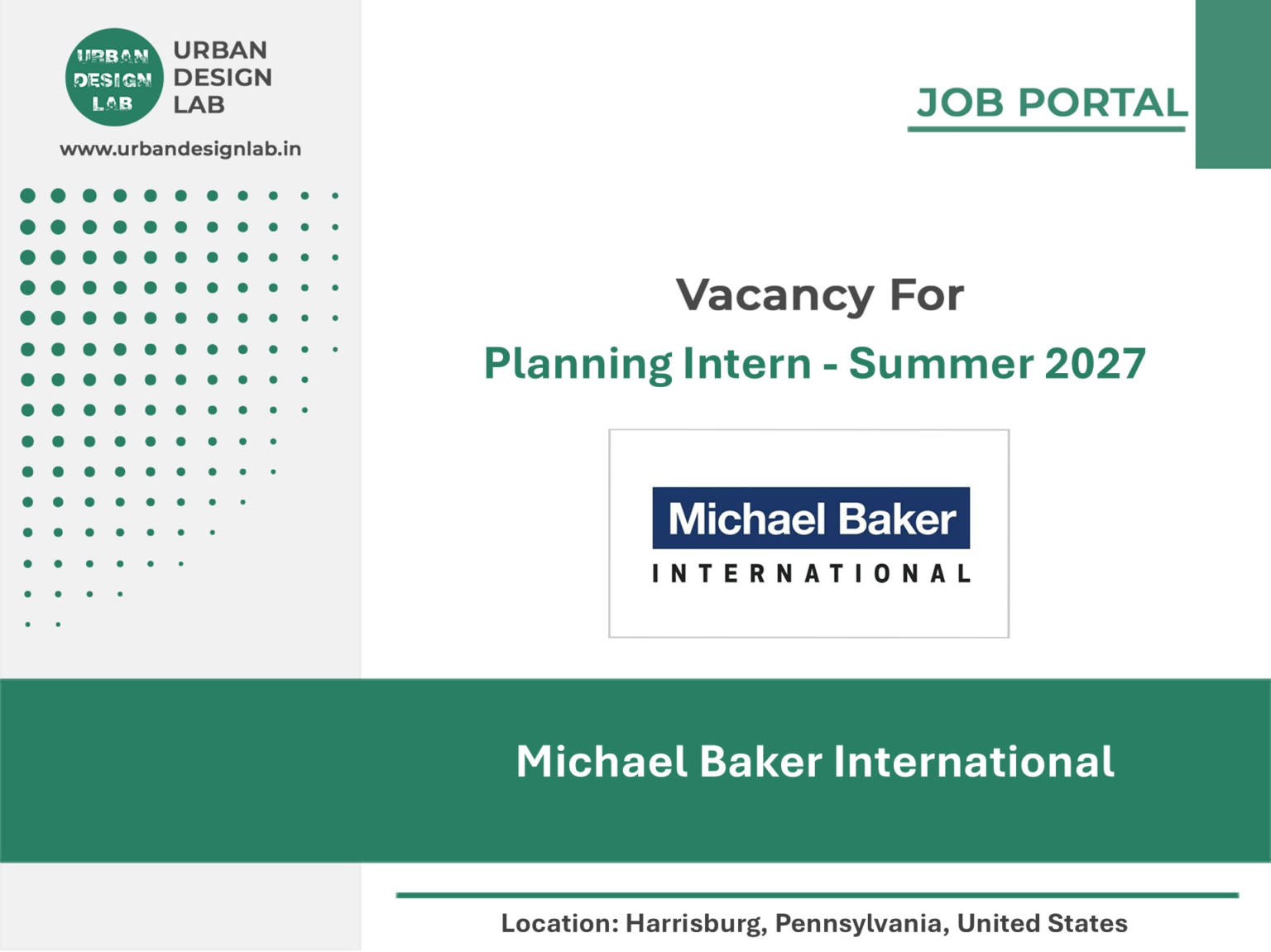 Michael Baker International Hiring Planning Intern - Summer 2027 in Harrisburg, Pennsylvania